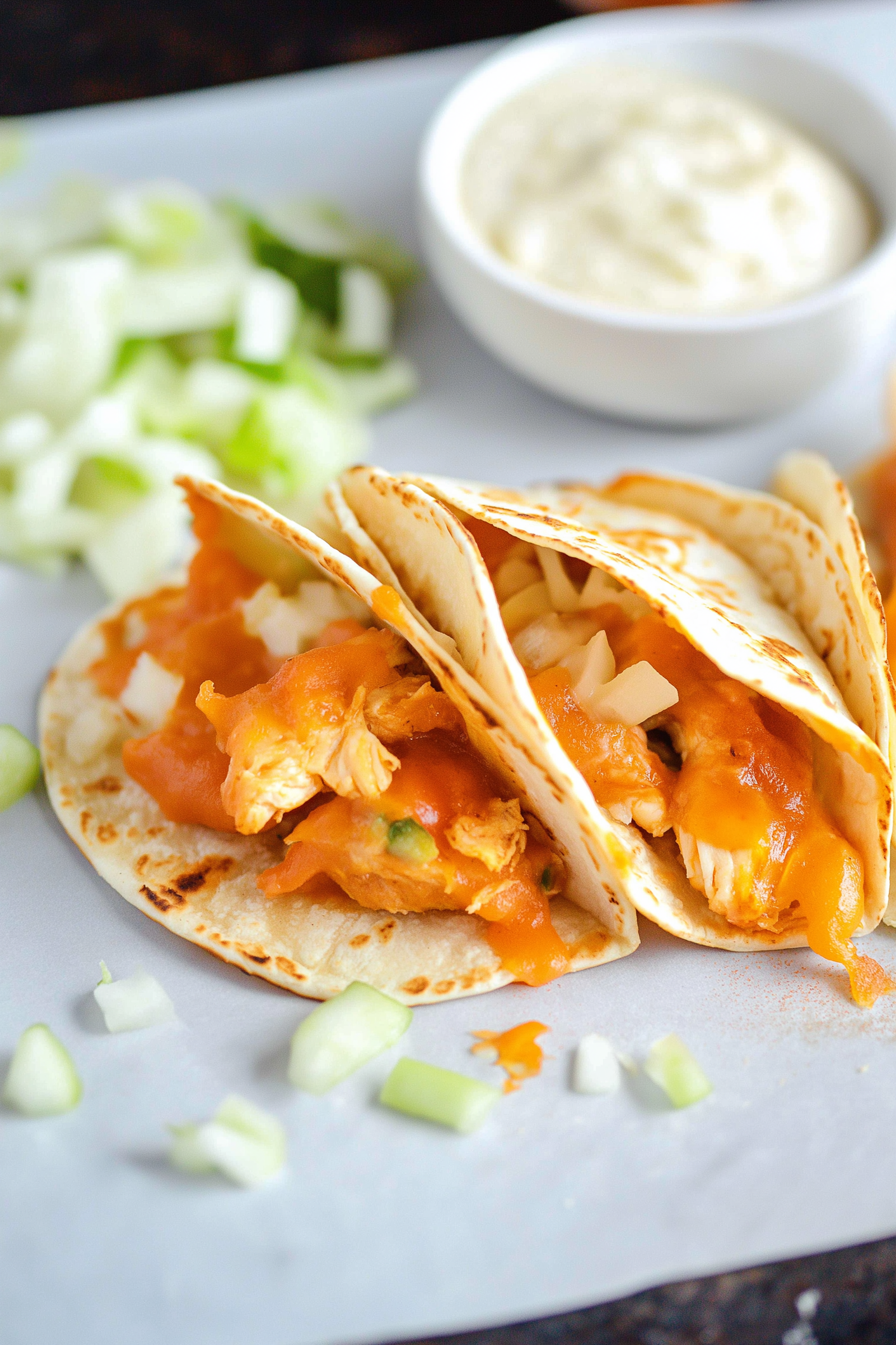 Crispy Fried Buffalo Chicken Tacos