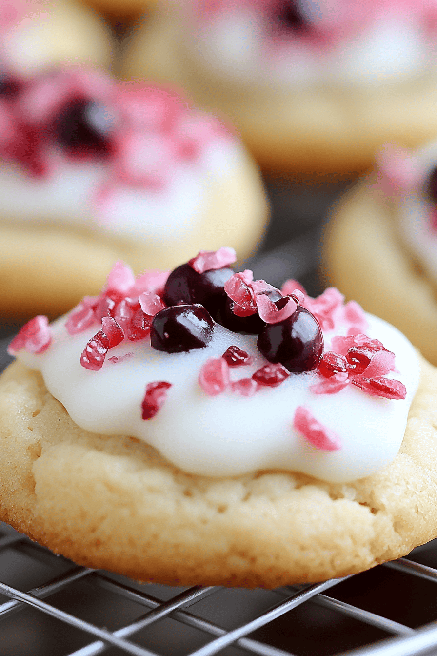 Almond Cherry Cookies Final Dish Presentation