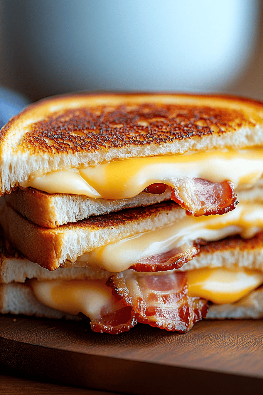 Bacon Grilled Cheese Sandwich Final Dish Presentation