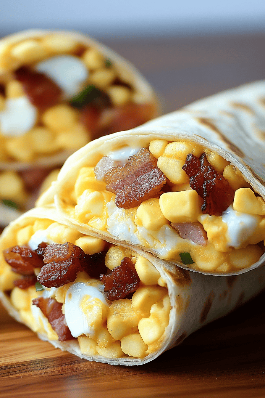 Bacon and Egg Breakfast Wrap Final Dish Presentation
