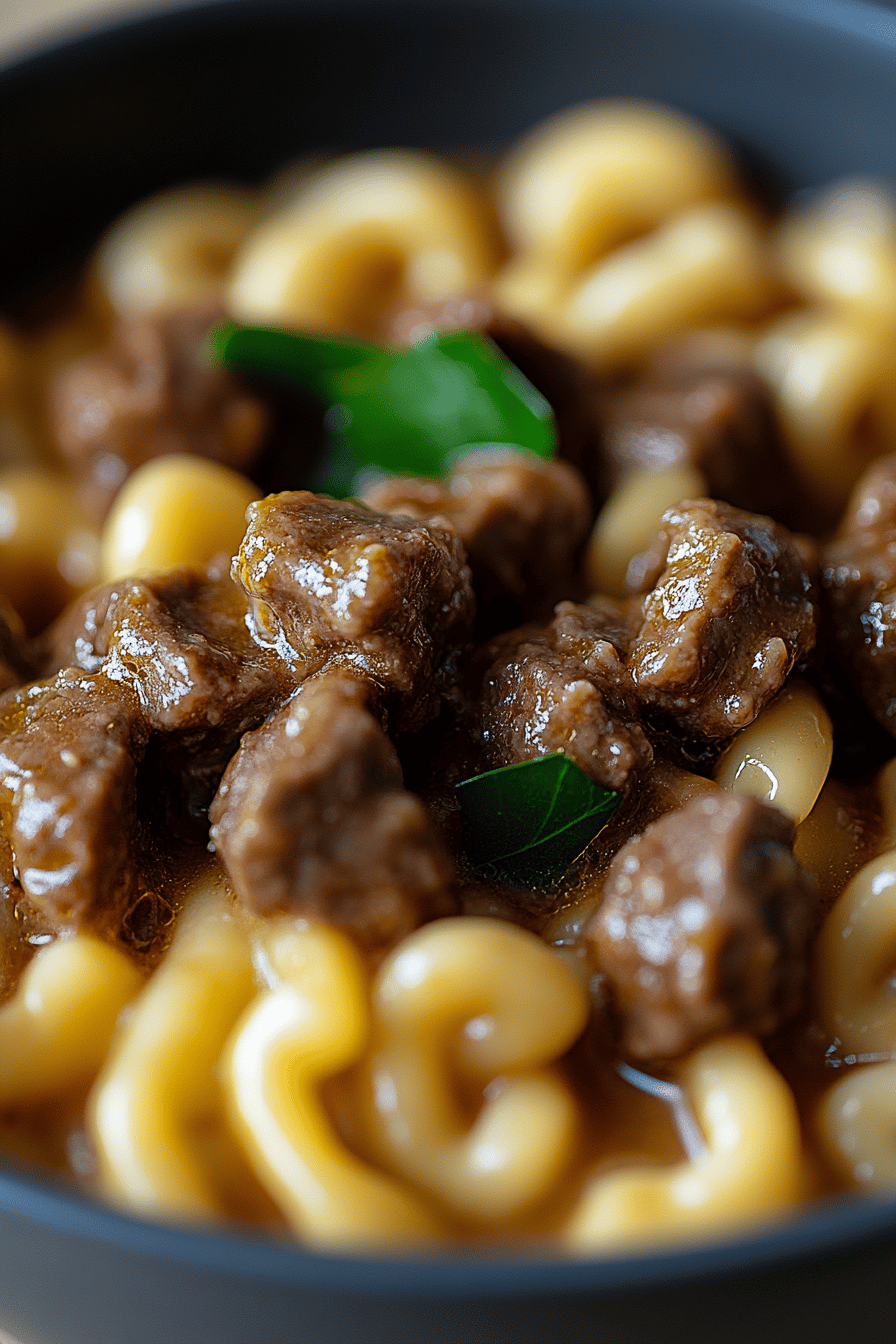 Beef and Noodles Recipe Final Dish Presentation