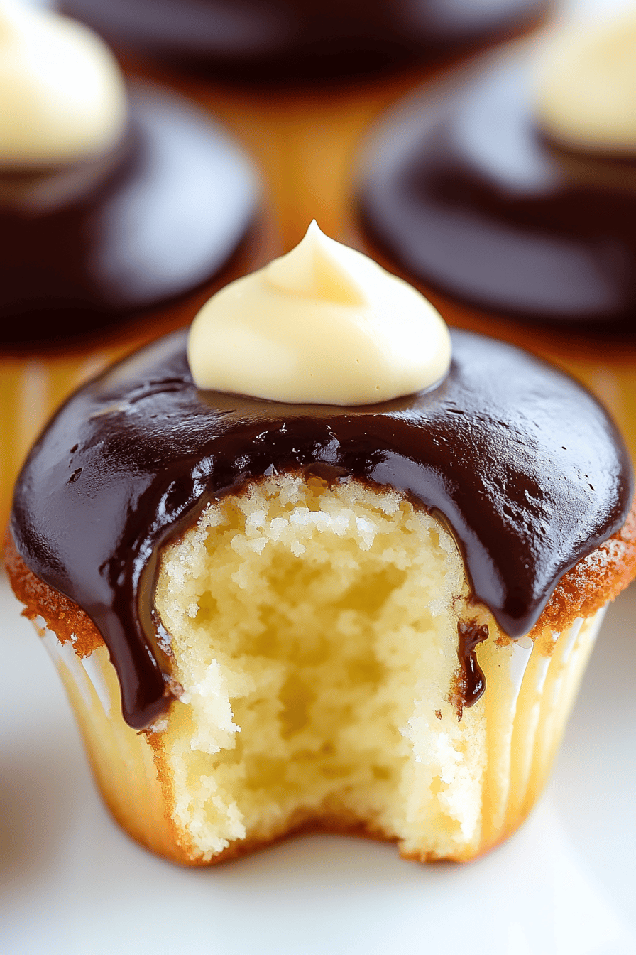 Boston Cream Cupcakes Final Dish Presentation