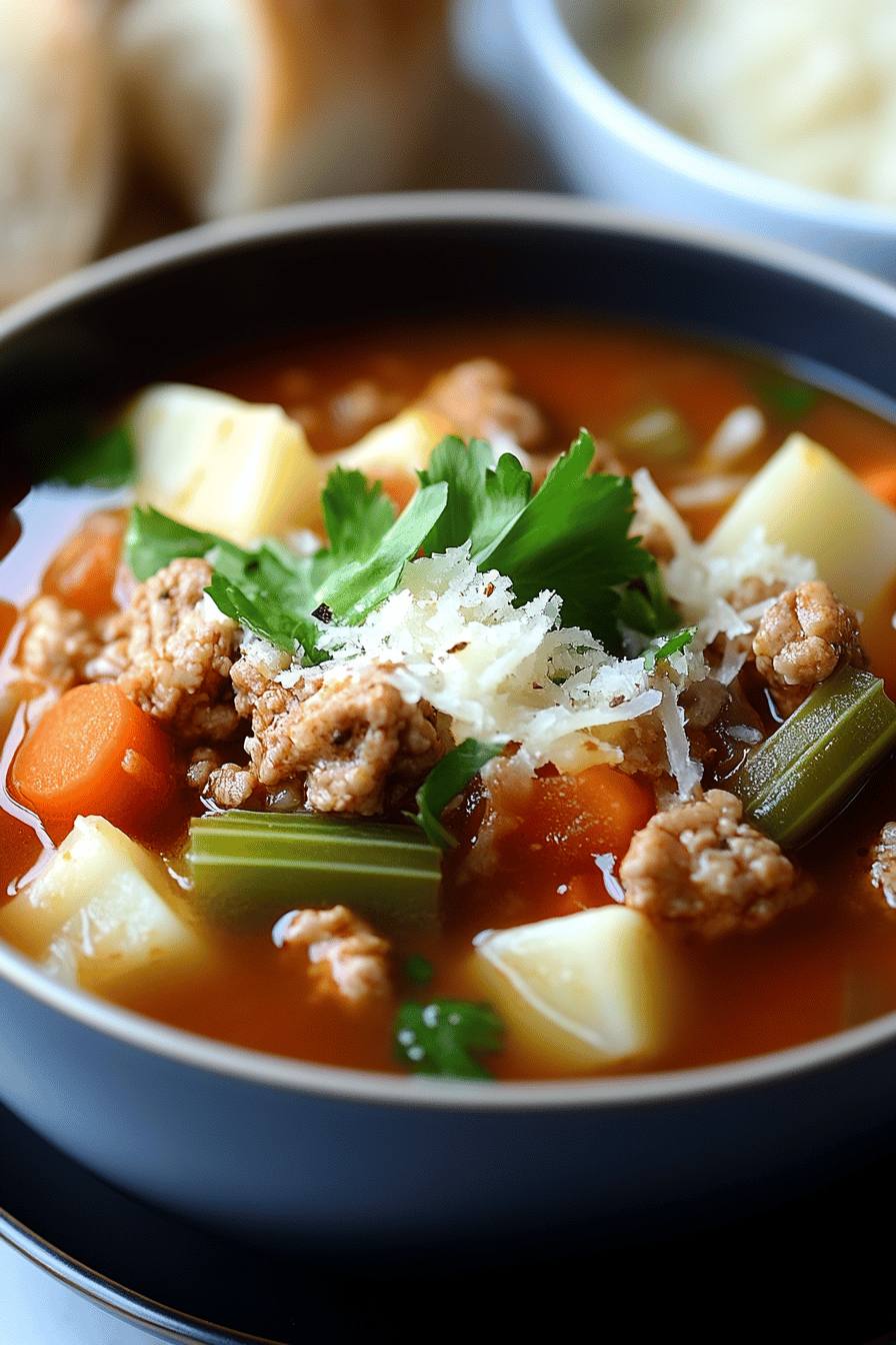 Cabbage Roll Soup Final Dish Presentation