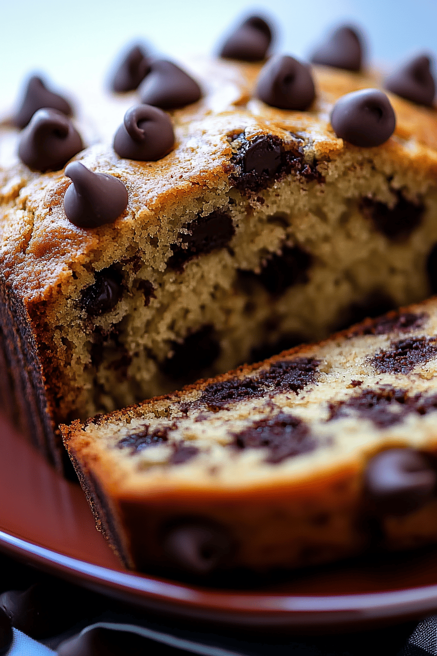 Chocolate Chip Banana Bread Final Dish Presentation
