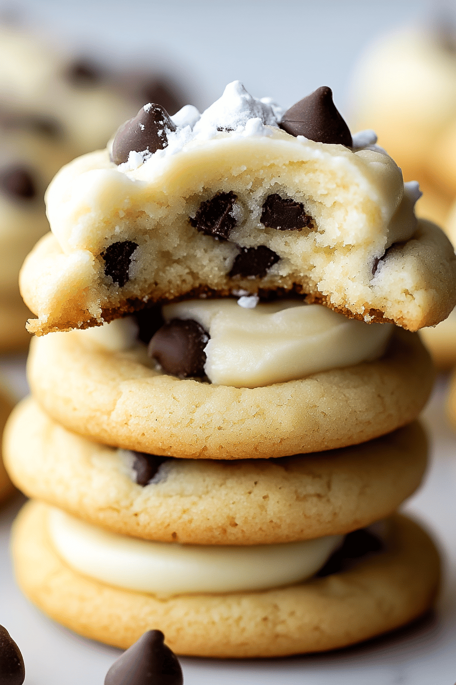 Chocolate Chip Cheesecake Cookies Final Dish Presentation