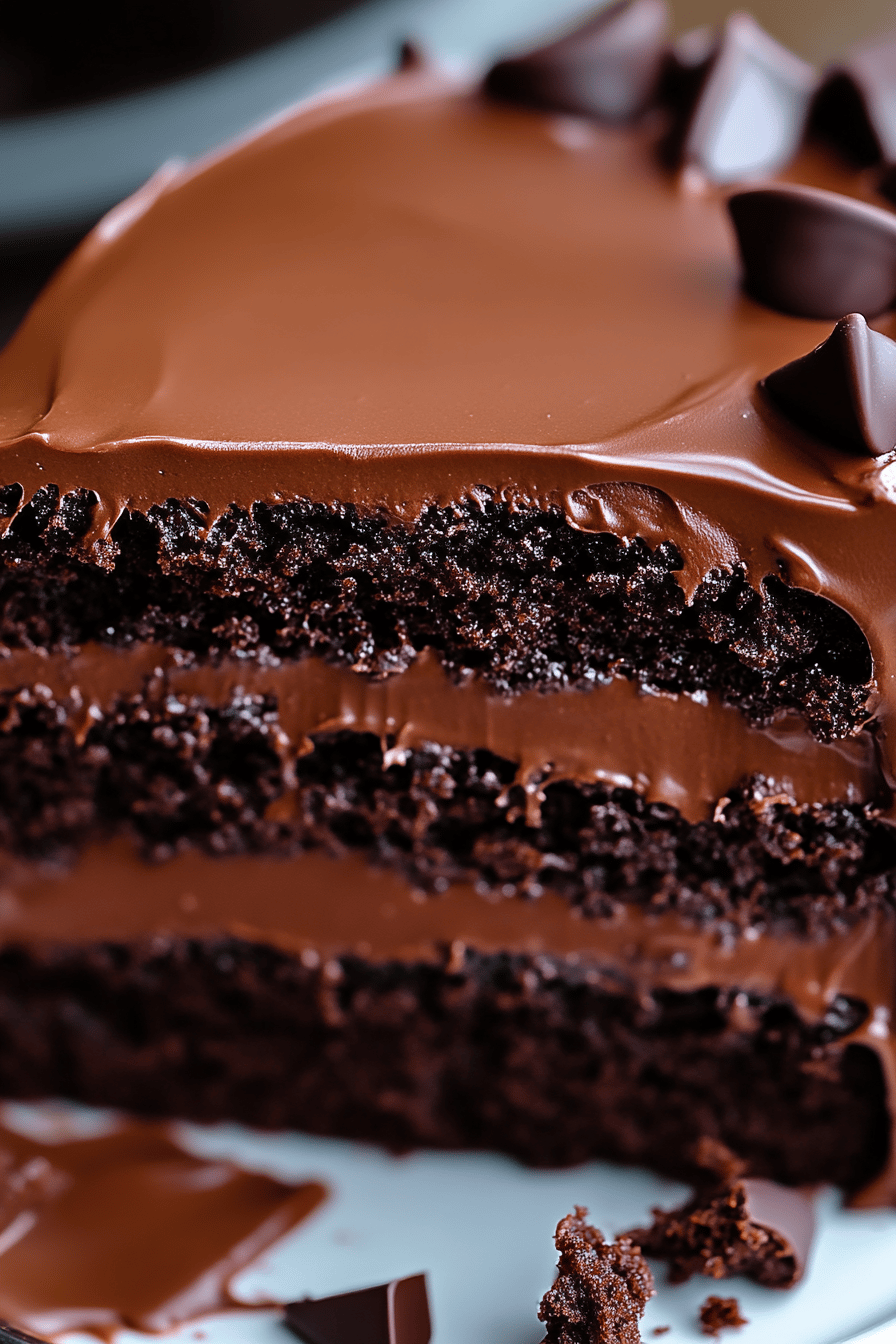 Chocolate Fudge Cake Recipe Final Dish Presentation