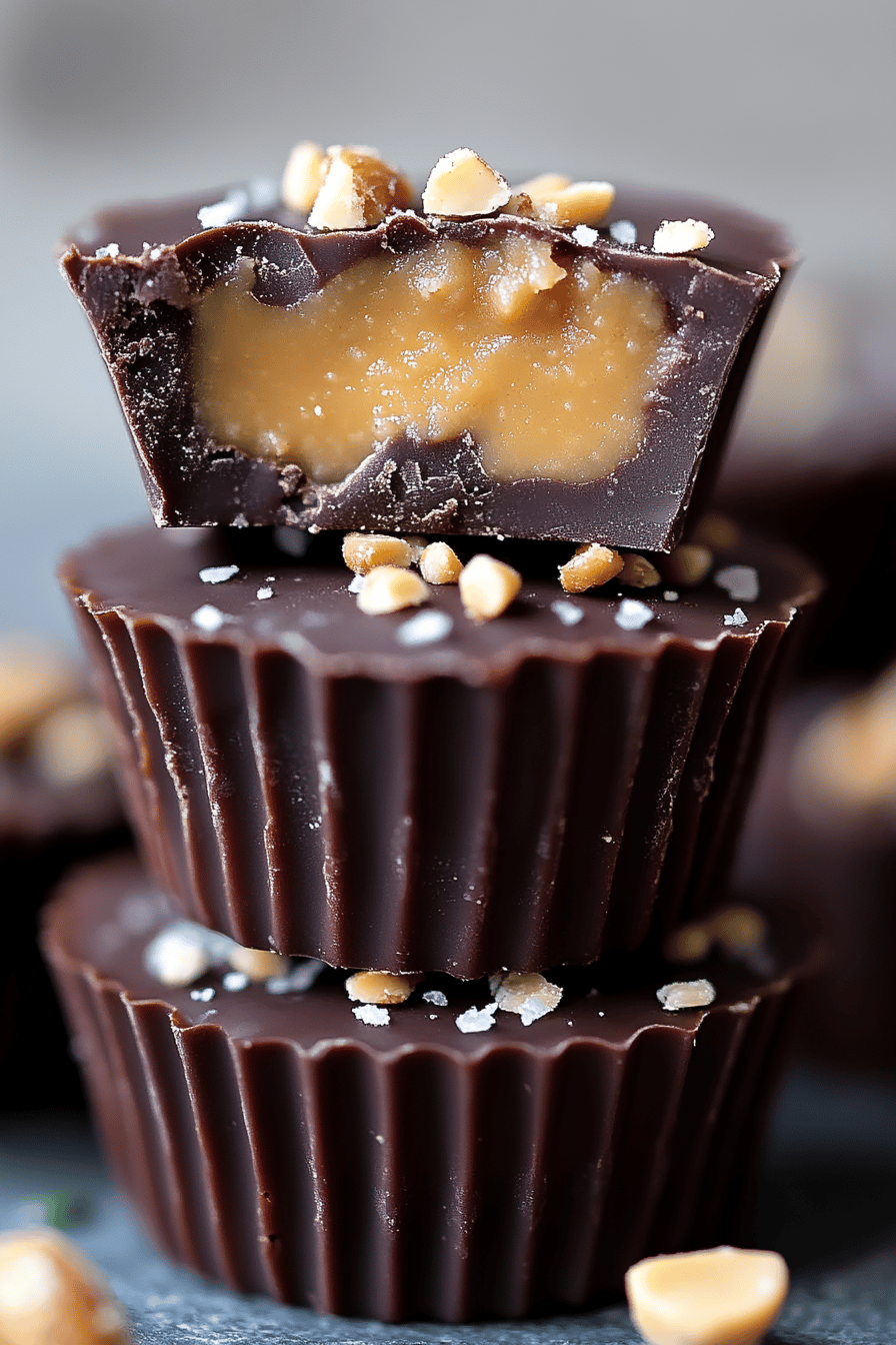 Chocolate Peanut Butter Crunch Cups Final Dish Presentation