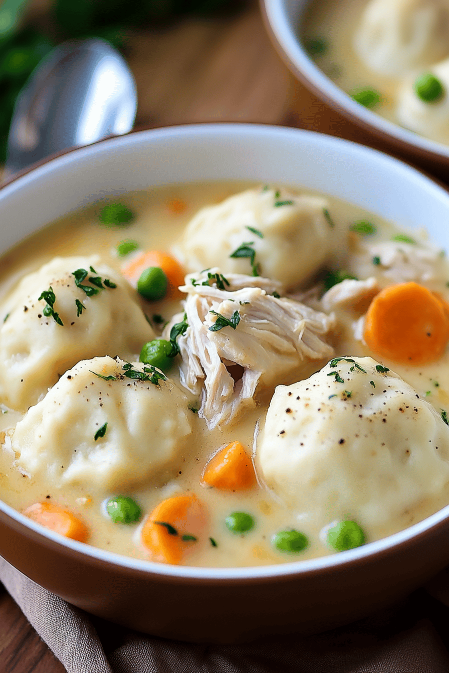 Crockpot Chicken and Dumplings Final Dish Presentation