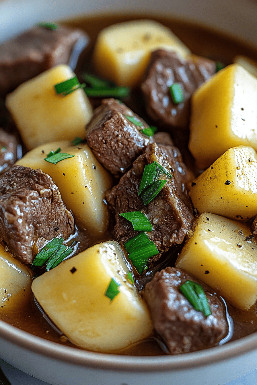 Crockpot Loaded Steak Final Dish Presentation