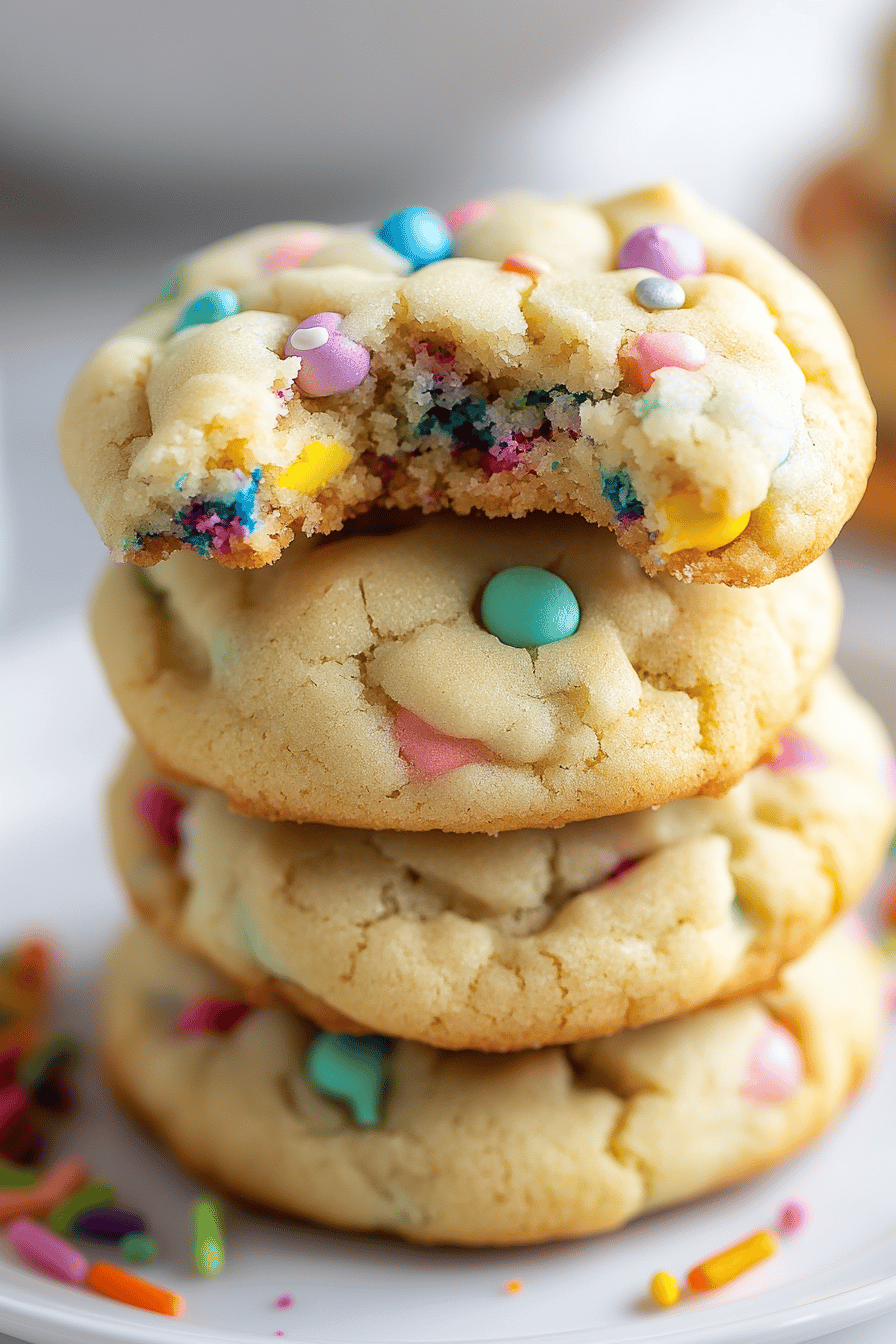 Funfetti Cake Mix Cookies Final Dish Presentation