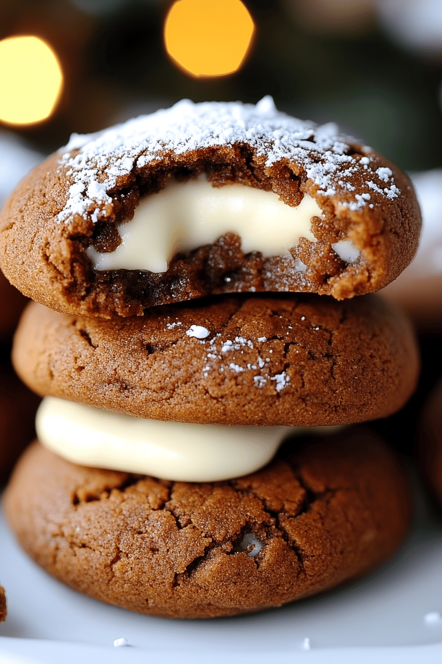 Gingerbread Cheesecake Cookies Final Dish Presentation