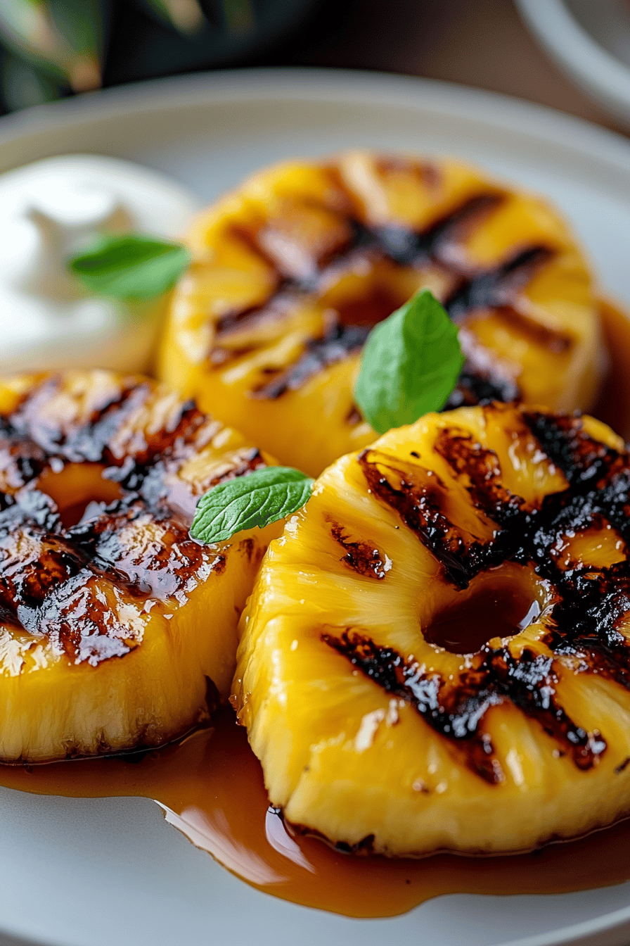 Grilled Pineapple Recipe Final Dish Presentation