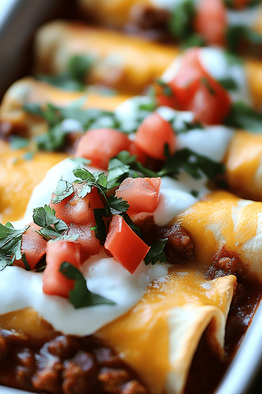 Ground Beef Enchiladas Final Dish Presentation