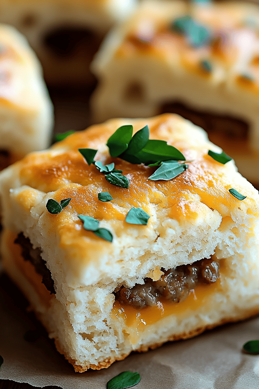 Homemade Sausage Cheddar Biscuits Final Dish Presentation