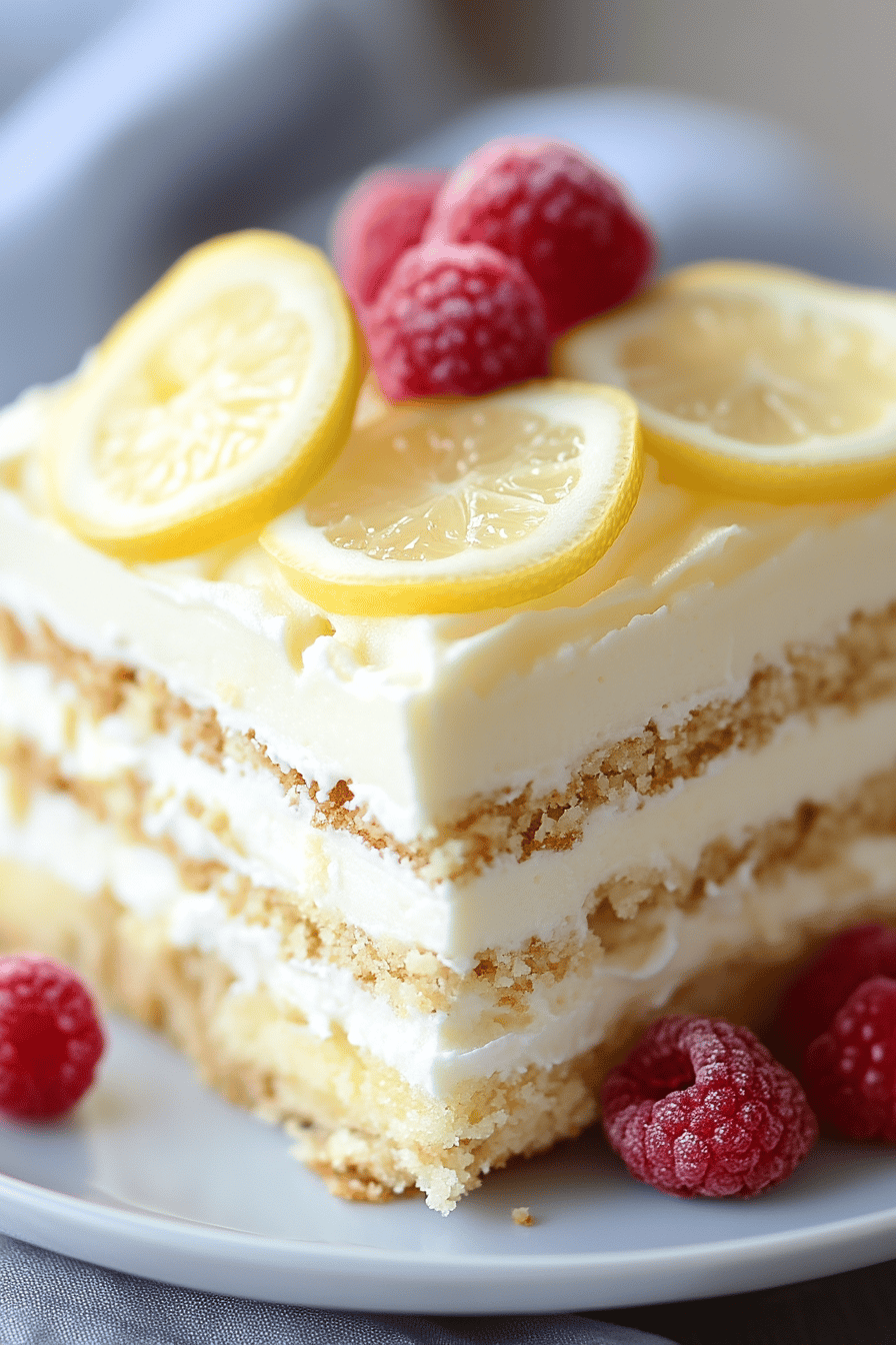 Lemon Icebox Cake Final Dish Presentation
