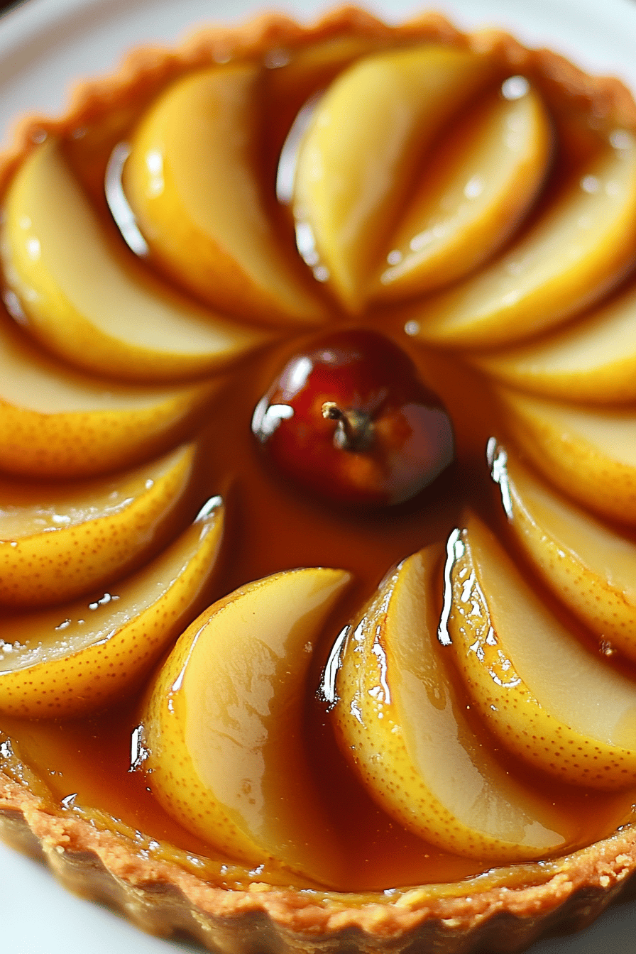 Maple Pear Tarte Tatin Final Dish Presentation