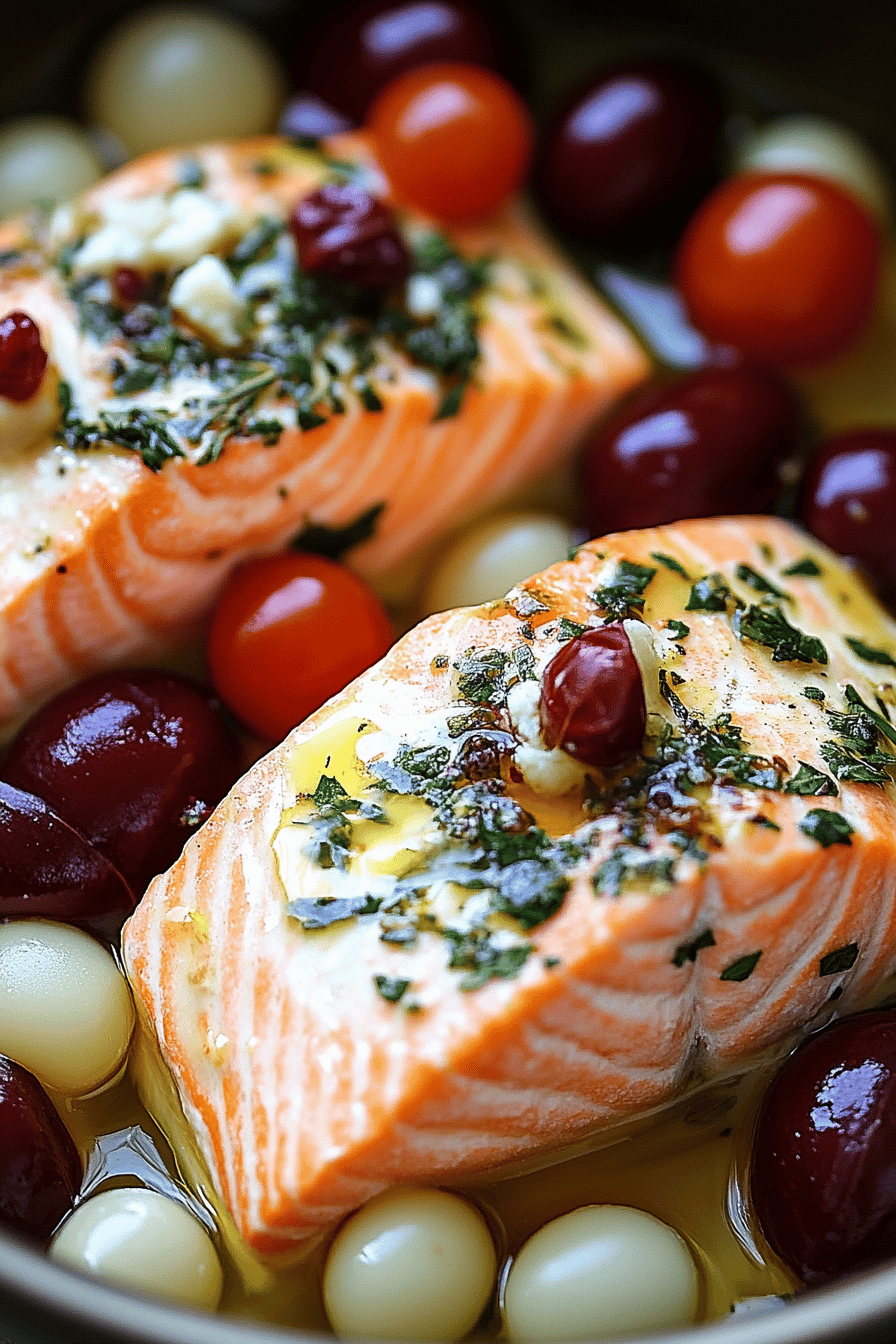 Mediterranean Salmon Bake Final Dish Presentation