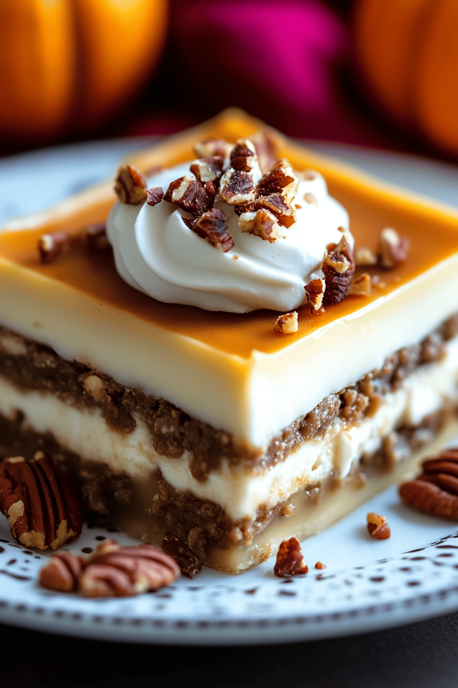 No-Bake Pecan Pie Lasagna Final Dish Presentation