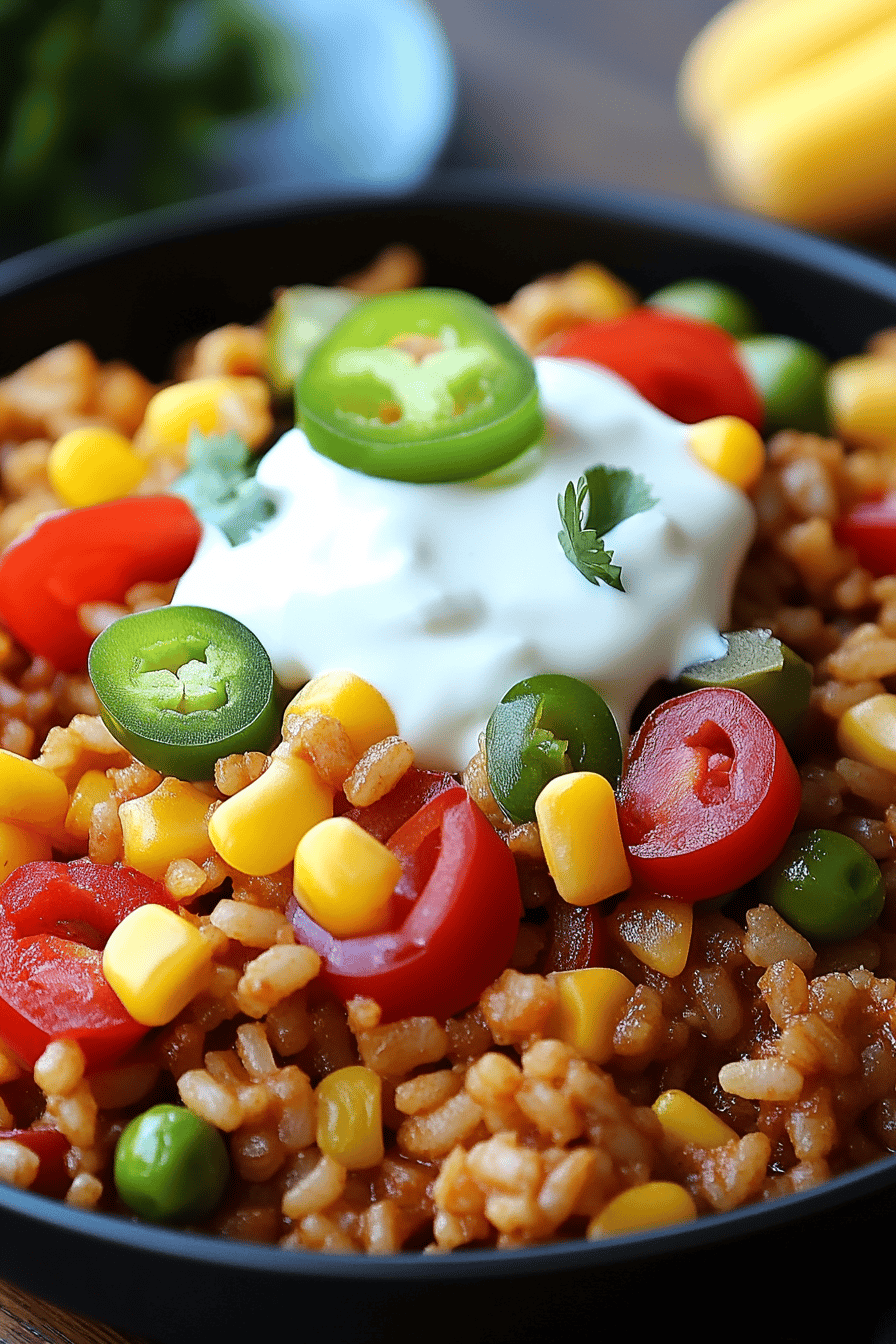 One-Pan Taco Rice Final Dish Presentation