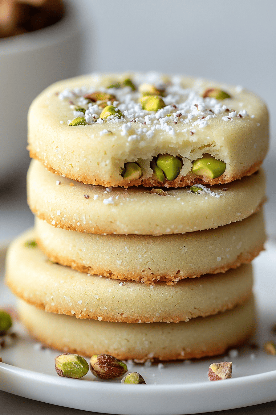 Pistachio Shortbread Cookies Final Dish Presentation
