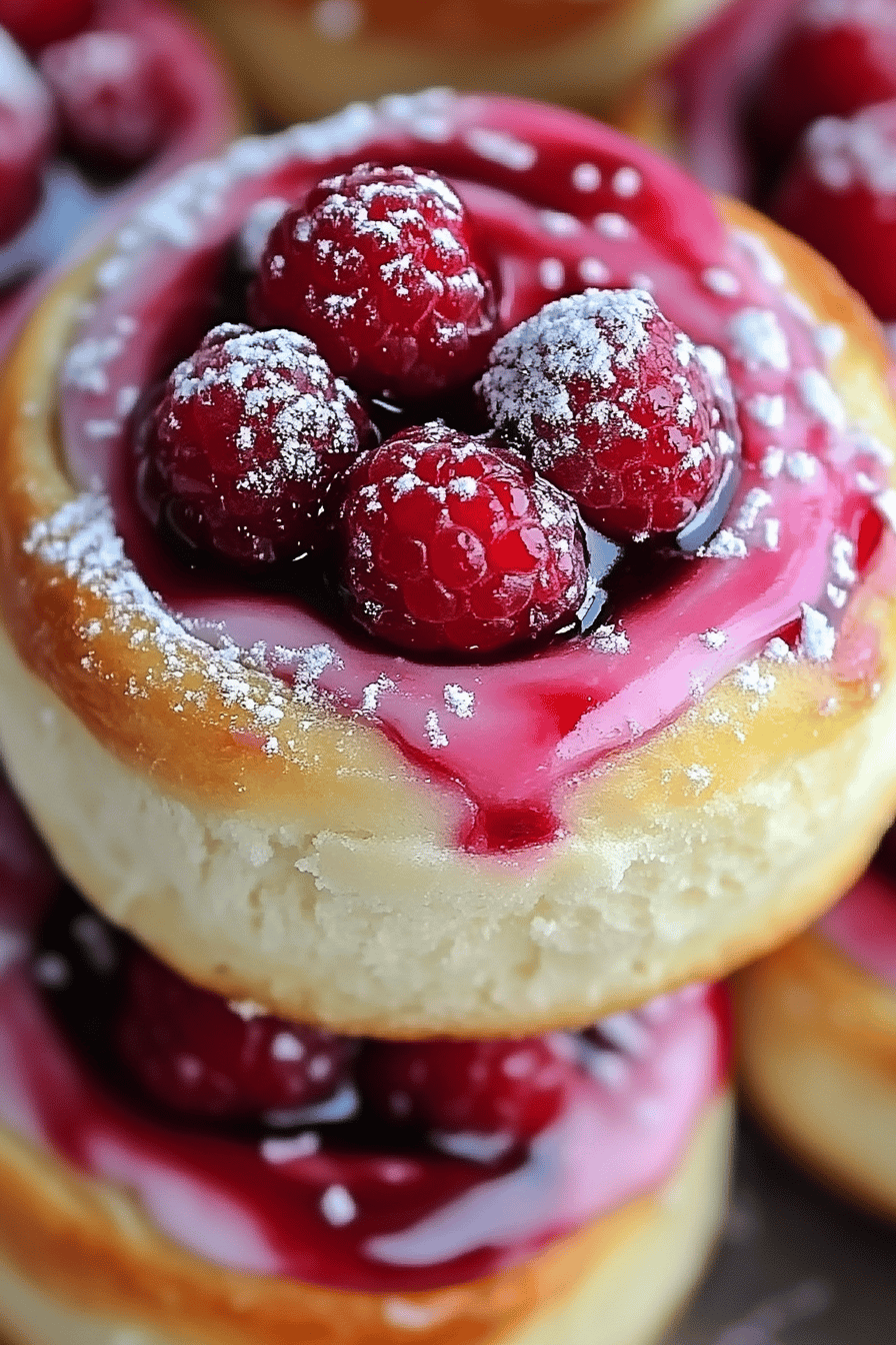 Raspberry Cheesecake Swirl Buns Final Dish Presentation