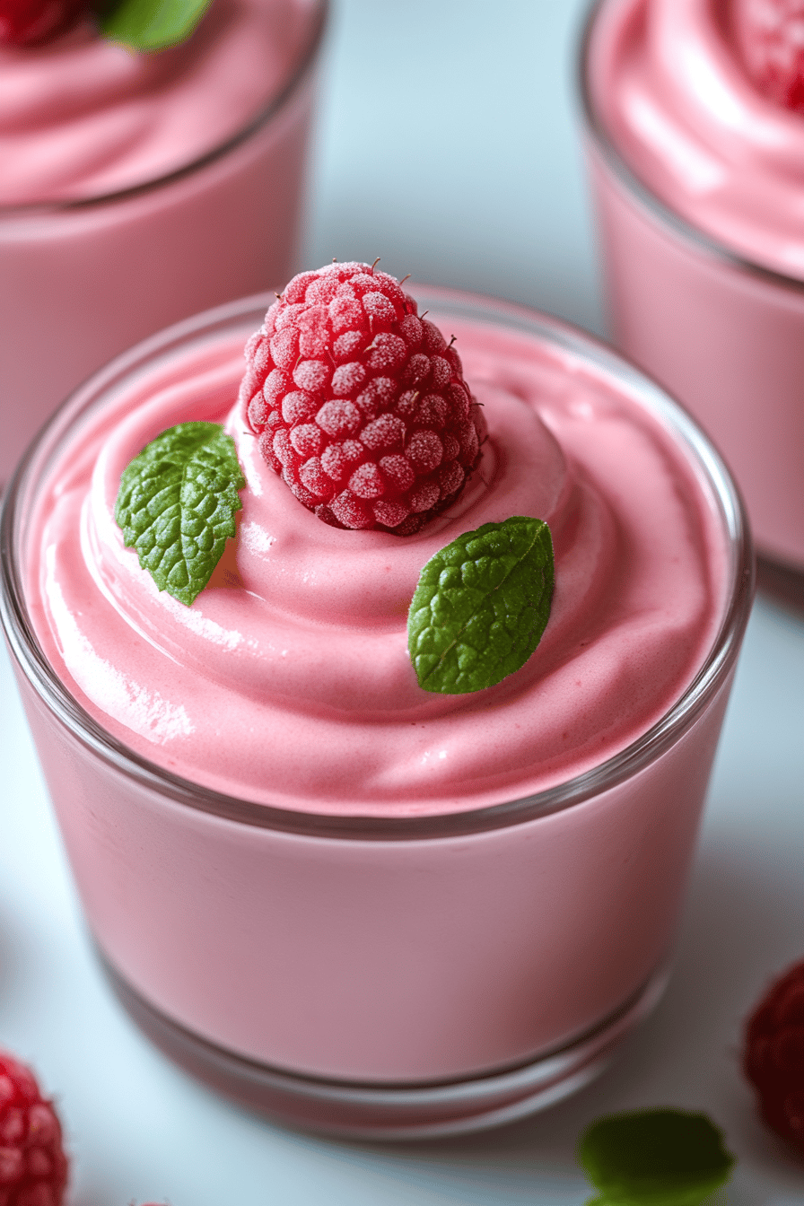 Raspberry Mousse Recipe Final Dish Presentation
