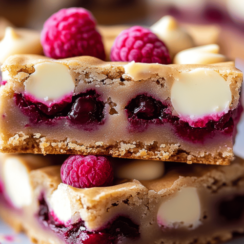 Raspberry White Chocolate Blondies