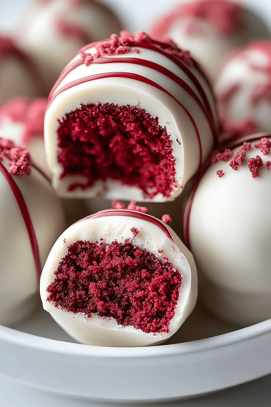 Red Velvet Cake Truffles Final Dish Presentation