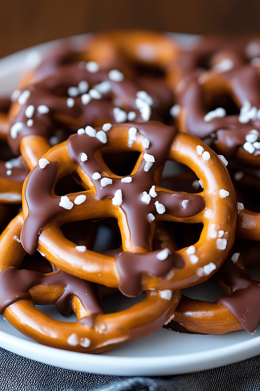 Salted Chocolate Caramel Pretzels Final Dish Presentation