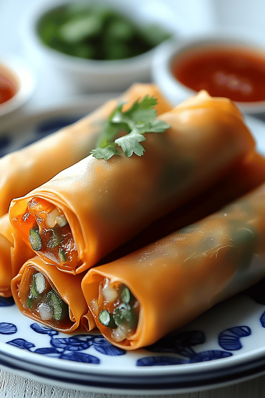 Sriracha Spring Rolls Final Dish Presentation
