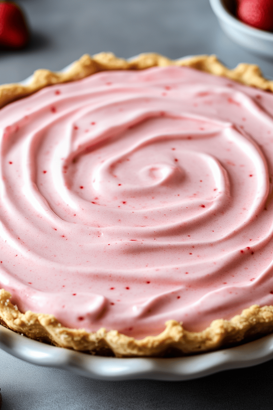 Strawberry Cool Whip Pie Final Dish Presentation