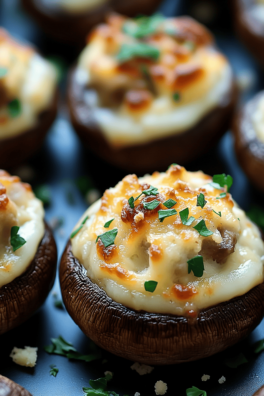 Stuffed Mushrooms Recipe Final Dish Presentation