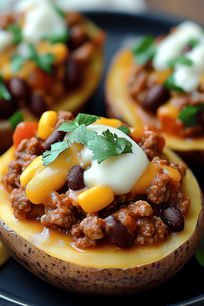 Turkey Chili Baked Potato