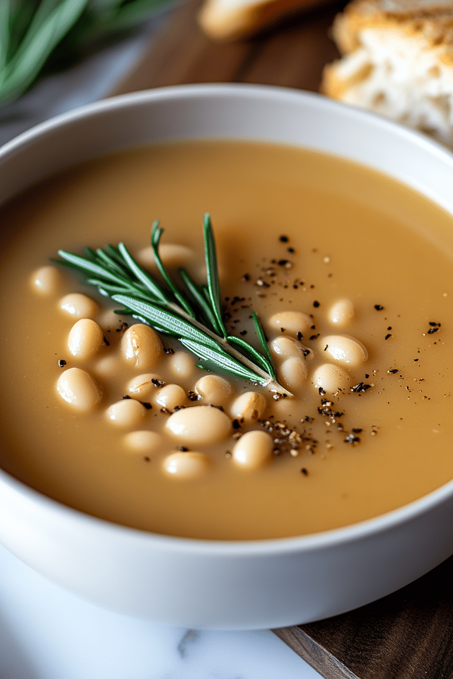 White Bean Soup Final Dish Presentation