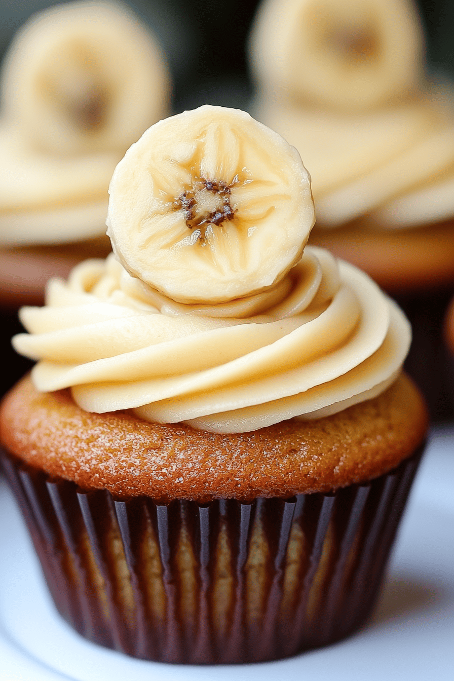 banana chocolate chip cupcakes Final Dish Presentation
