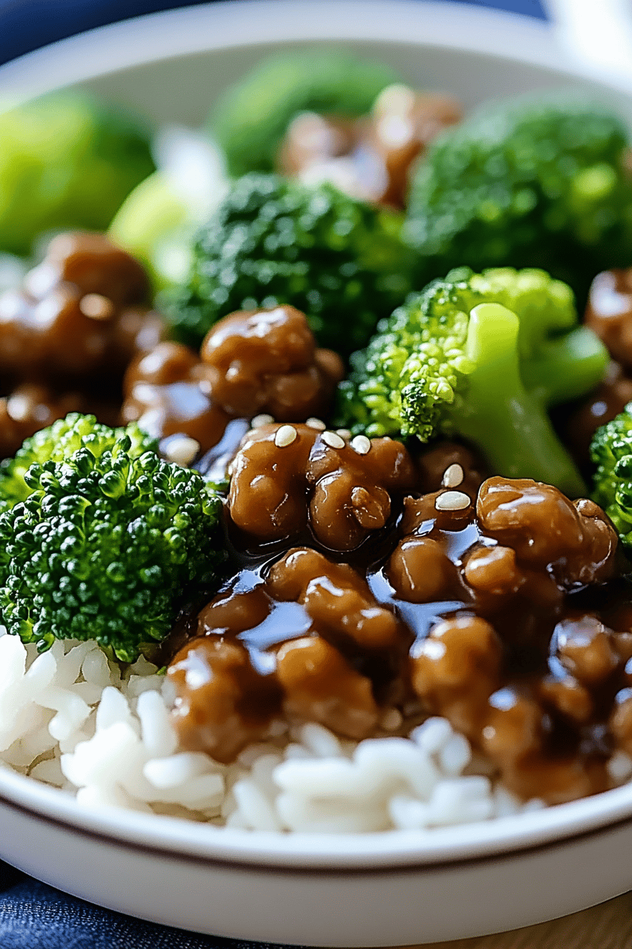 ground beef and broccoli stir-fry Final Dish Presentation