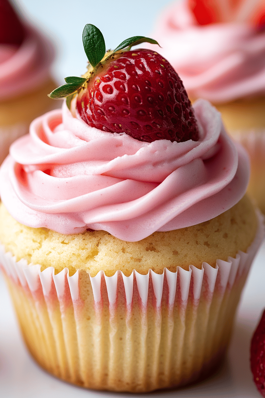 strawberry cupcakes Final Dish Presentation