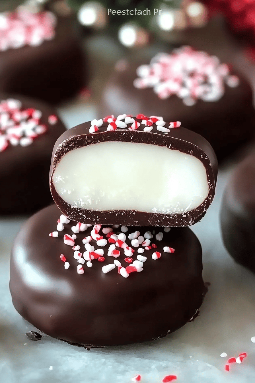 5-Ingredient Peppermint Patties slice on plate showing perfect texture and swirl pattern