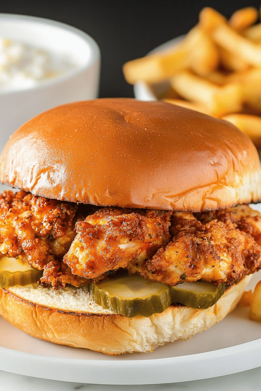 Air Fryer Chicken Sandwich ingredients organized and measured on kitchen counter