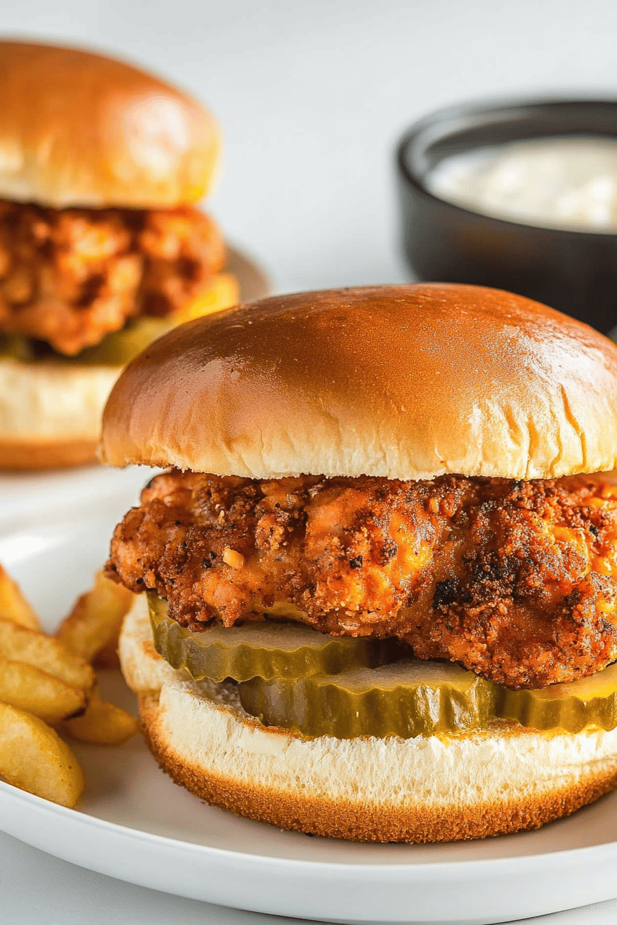 Air Fryer Chicken Sandwich final dish beautifully presented and ready to serve