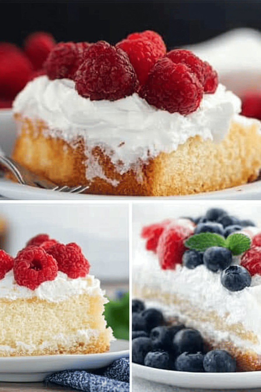 Angel Food Cake Desserts ingredients organized and measured on kitchen counter