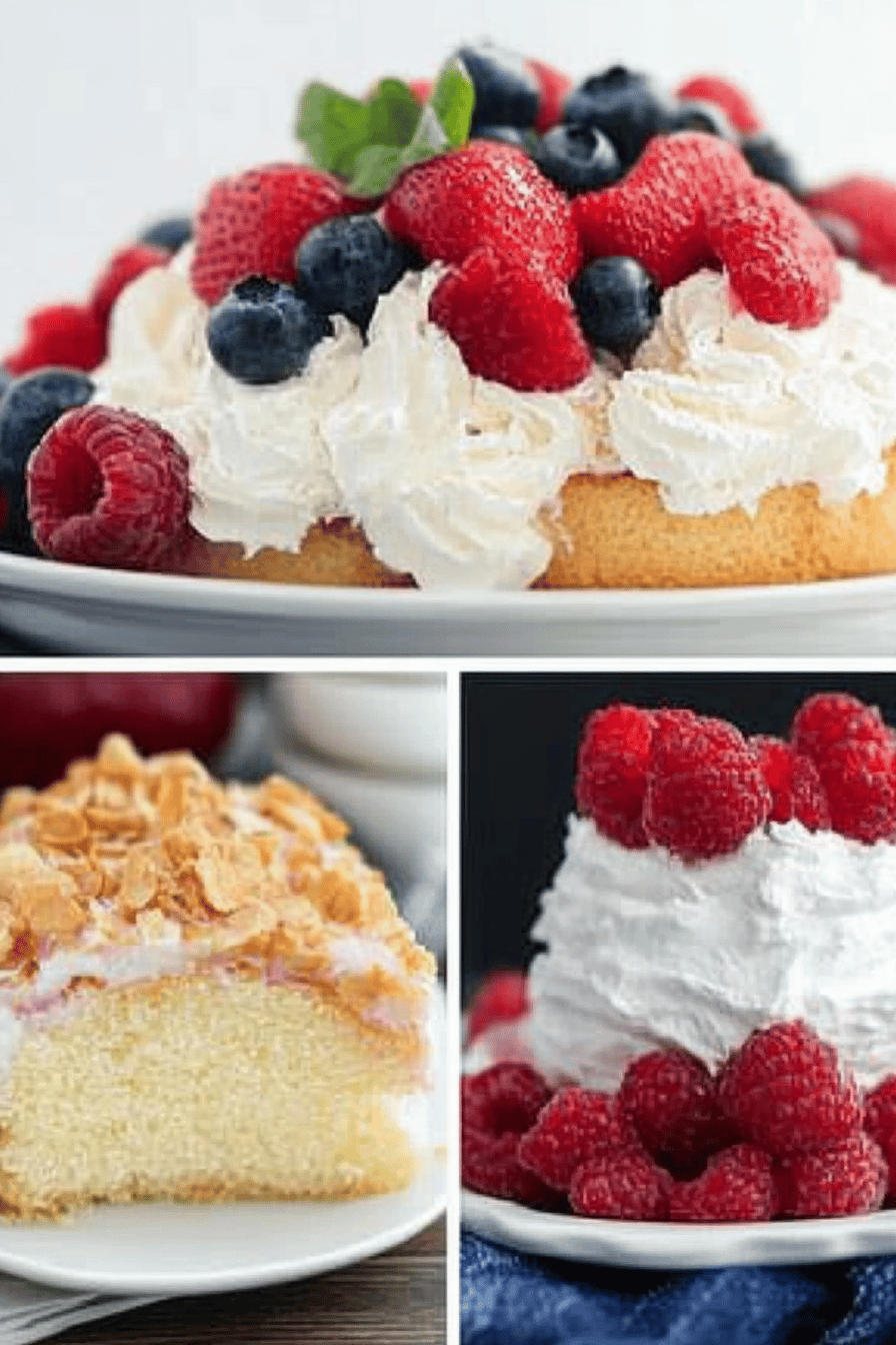Angel Food Cake Desserts final dish beautifully presented and ready to serve
