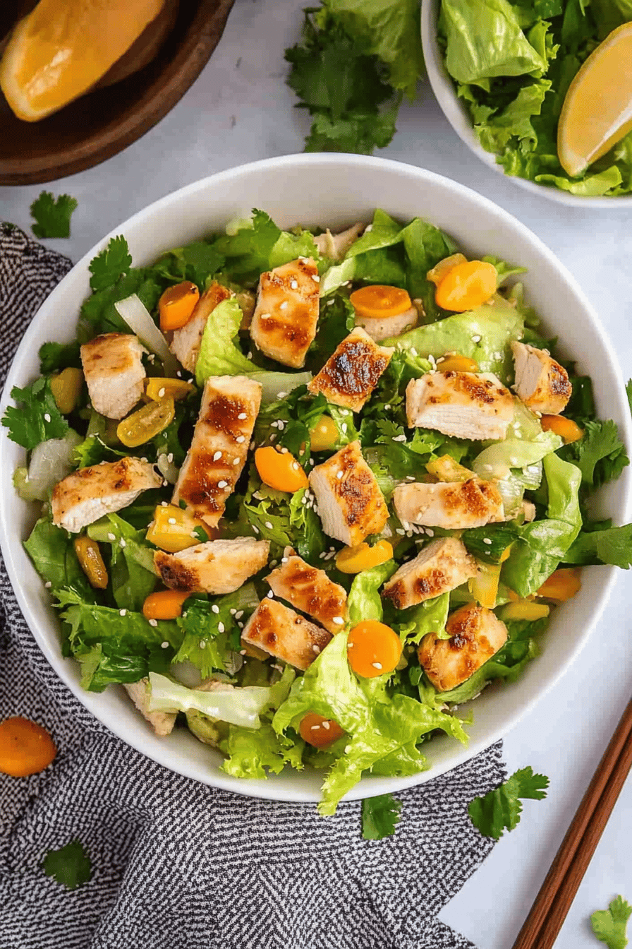 Asian Sesame Chicken Salad Recipe final dish beautifully presented and ready to serve
