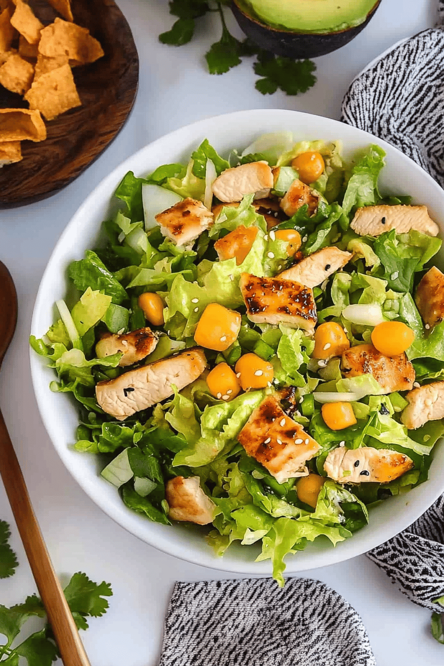 Asian Sesame Chicken Salad Recipe final dish beautifully presented and ready to serve