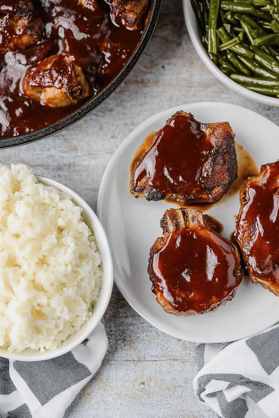 BBQ Pork Chops final dish beautifully presented and ready to serve