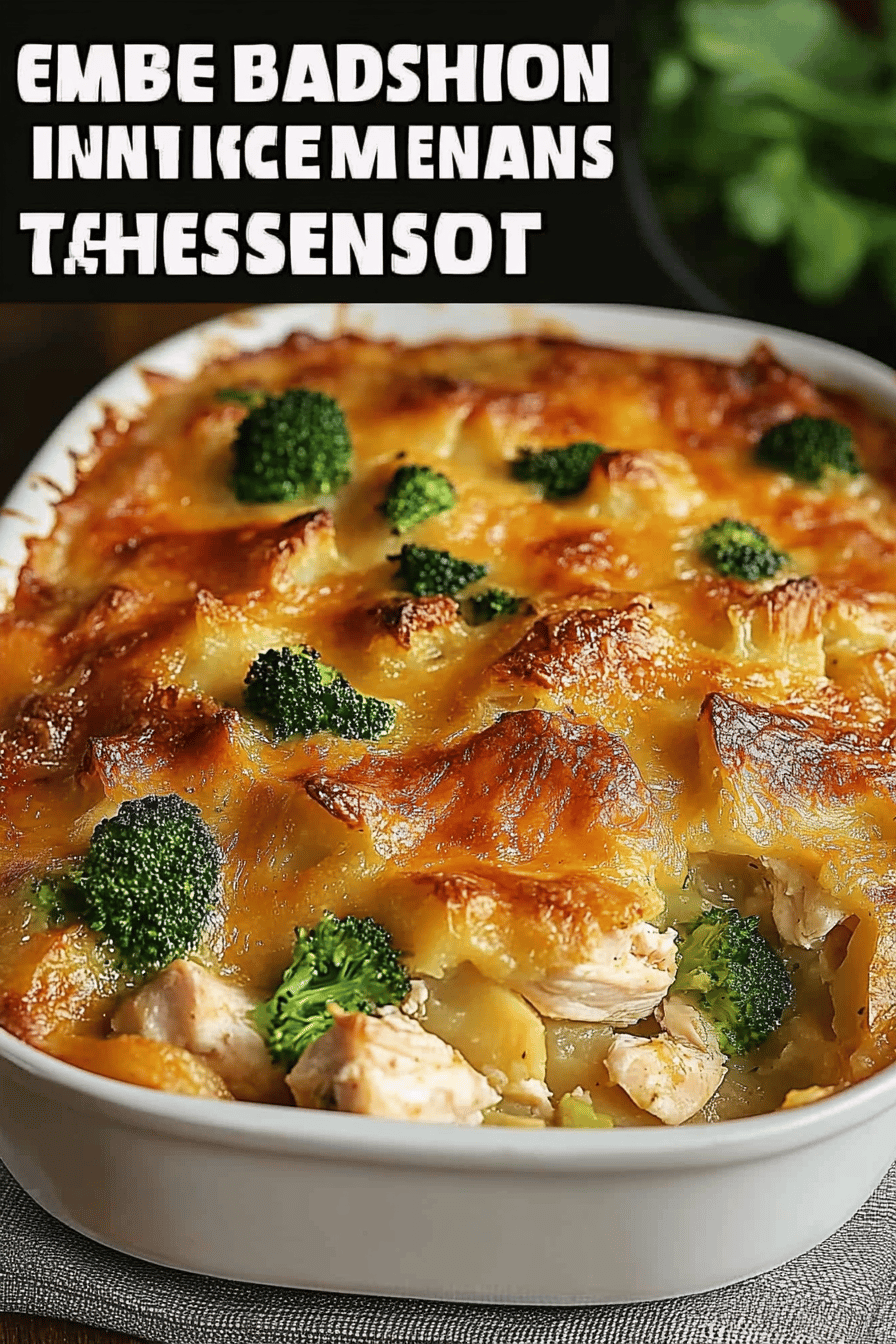 Baked Potato Chicken Broccoli Casserole ingredients organized and measured on kitchen counter