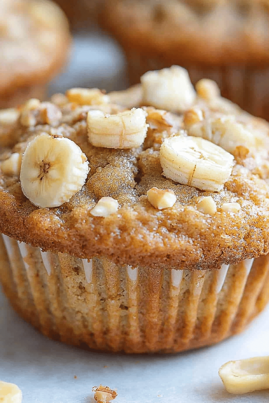 Banana Nut Muffins final dish beautifully presented and ready to serve