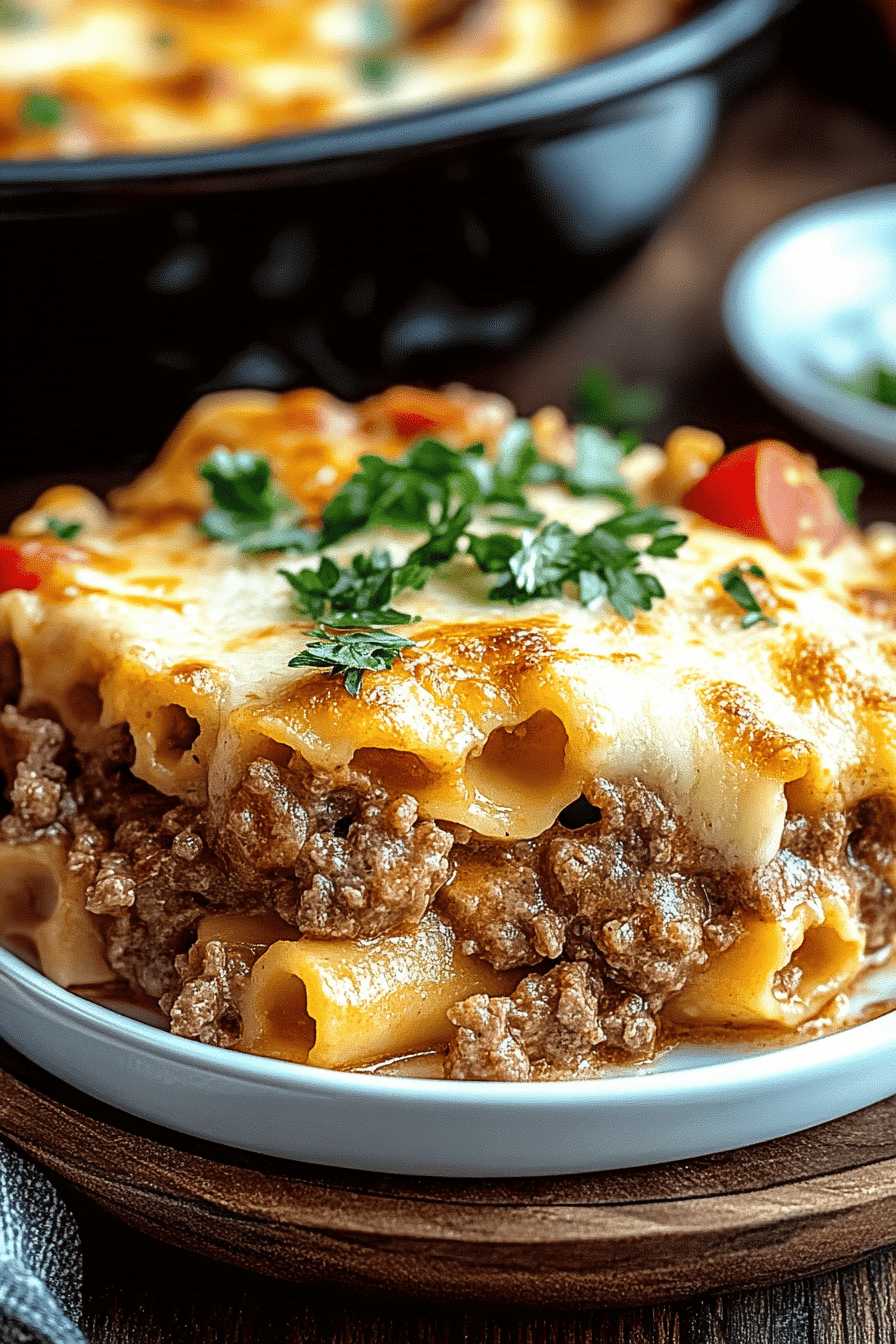 Beef Lombardi Casserole ingredients organized and measured on kitchen counter