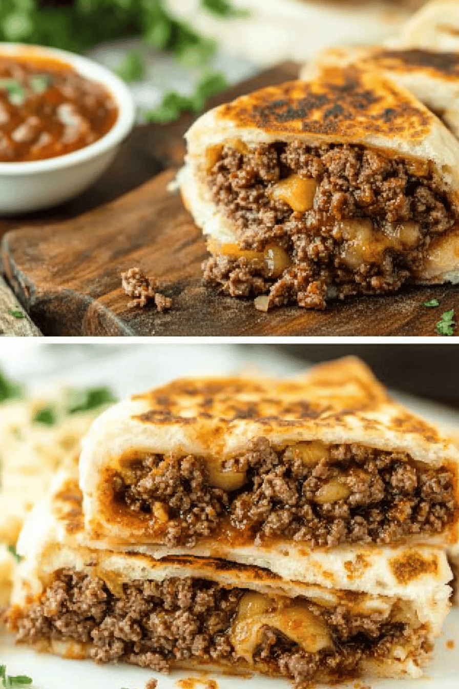 Blackstone ground beef recipes slice on plate showing perfect texture and swirl pattern