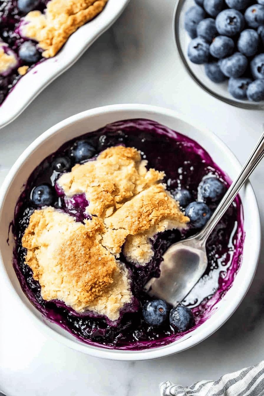 Blueberry Cobbler Recipe final dish beautifully presented and ready to serve